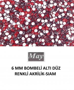 6 MM BOMBELİ ALTI DÜZ RENKLİ AKRİLİK-SIAM