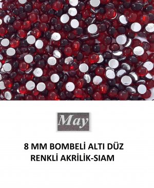 8 MM BOMBELİ ALTI DÜZ RENKLİ AKRİLİK-SIAM