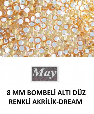 8 MM BOMBELİ ALTI DÜZ RENKLİ AKRİLİK-DREAM