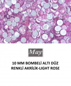 10 MM BOMBELİ ALTI DÜZ RENKLİ AKRİLİK-LIGHT ROSE