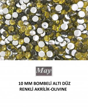 10 MM BOMBELİ ALTI DÜZ RENKLİ AKRİLİK-OLIVINE