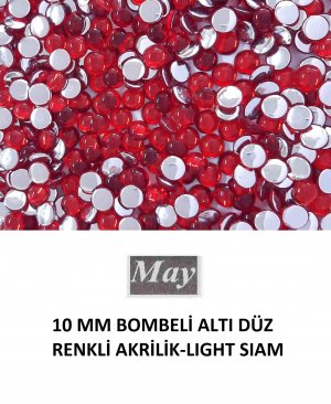 10 MM BOMBELİ ALTI DÜZ RENKLİ AKRİLİK-LIGHT SIAM