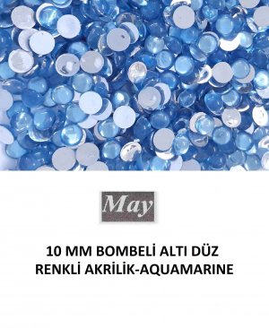 10 MM BOMBELİ ALTI DÜZ RENKLİ AKRİLİK-AQUAMARINE