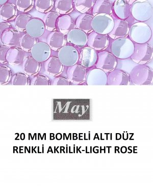 20 MM BOMBELİ ALTI DÜZ RENKLİ AKRİLİK-LIGHT ROSE