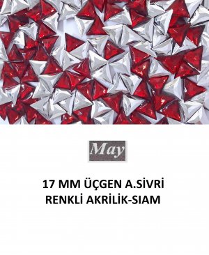 17 MM ÜÇGEN ALTI SİVRİ RENKLİ AKRİLİK-SIAM