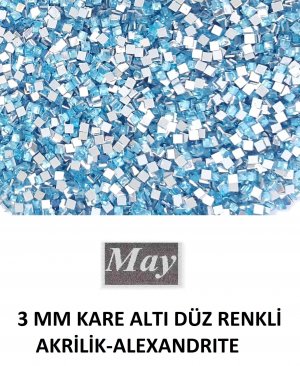 3 MM KARE ALTI DÜZ RENKLİ AKRİLİK-ALEXANDRITE