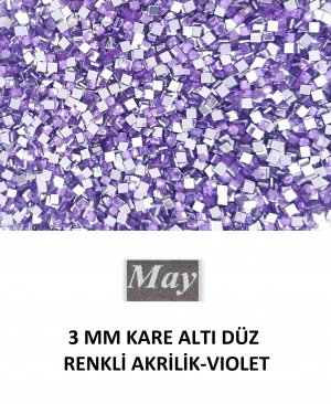 3 MM KARE ALTI DÜZ RENKLİ AKRİLİK-VIOLET
