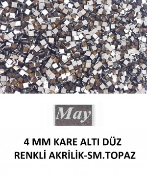 4 MM KARE ALTI DÜZ RENKLİ AKRİLİK-SM.TOPAZ