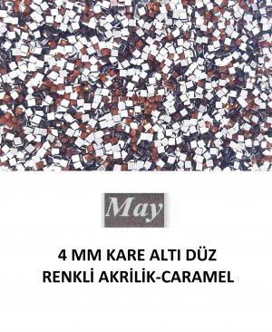 4 MM KARE ALTI DÜZ RENKLİ AKRİLİK-CARAMEL