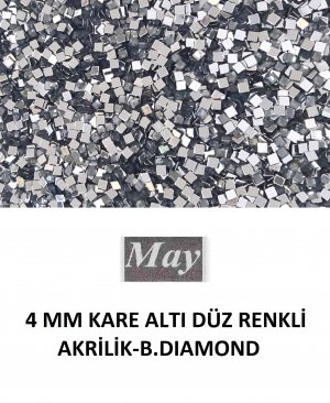 4 MM KARE ALTI DÜZ RENKLİ AKRİLİK-B.DIAMOND