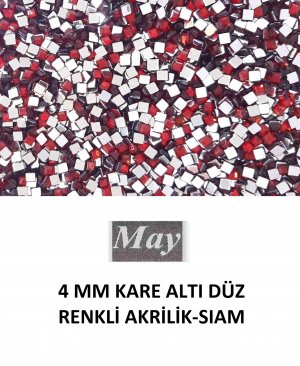 4 MM KARE ALTI DÜZ RENKLİ AKRİLİK-SIAM