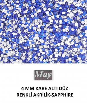 4 MM KARE ALTI DÜZ RENKLİ AKRİLİK-SAPPHIRE
