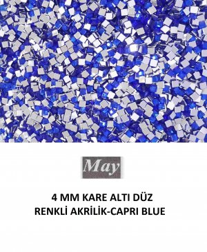4 MM KARE ALTI DÜZ RENKLİ AKRİLİK-CAPRI BLUE