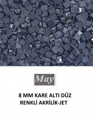 8 MM KARE ALTI DÜZ RENKLİ AKRİLİK-JET