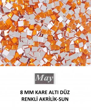 8 MM KARE ALTI DÜZ RENKLİ AKRİLİK-SUN