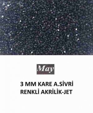 3 MM KARE ALTI SİVRİ RENKLİ AKRİLİK-JET