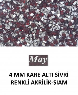 4 MM KARE ALTI SİVRİ RENKLİ AKRİLİK-SIAM