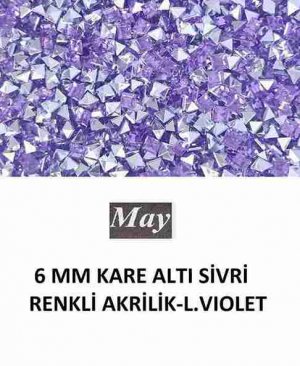 6 MM KARE ALTI SİVRİ RENKLİ AKRİLİK-L.VIOLET