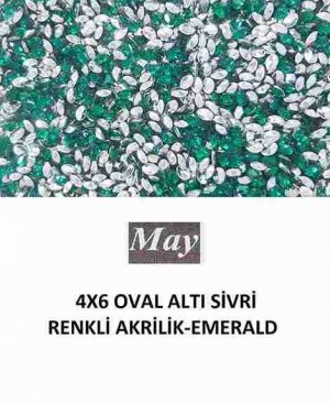4X6 OVAL ALTI SİVRİ RENKLİ AKRİLİK-EMERALD