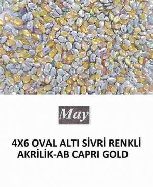 4X6 OVAL ALTI SİVRİ RENKLİ AKRİLİK-AB CAPRI GOLD