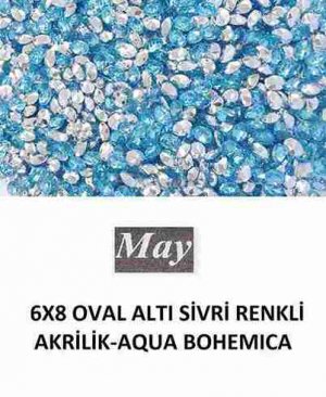 6X8 OVAL ALTI SİVRİ RENKLİ AKRİLİK-AQUA BOHEMICA