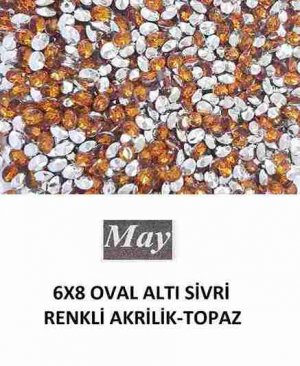6X8 OVAL ALTI SİVRİ RENKLİ AKRİLİK-TOPAZ