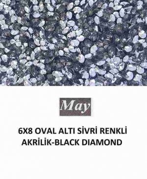 6X8 OVAL ALTI SİVRİ RENKLİ AKRİLİK-BLACK DIAMOND