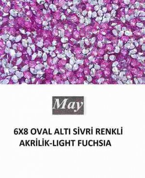 6X8 OVAL ALTI SİVRİ RENKLİ AKRİLİK-LIGHT FUCHSIA