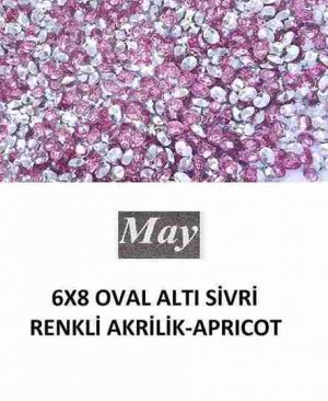 6X8 OVAL ALTI SİVRİ RENKLİ AKRİLİK-APRICOT