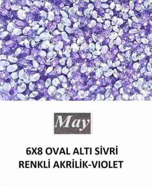 6X8 OVAL ALTI SİVRİ RENKLİ AKRİLİK-VIOLET