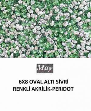 6X8 OVAL ALTI SİVRİ RENKLİ AKRİLİK-PERIDOT