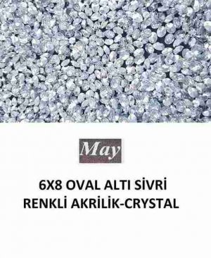 6X8 OVAL ALTI SİVRİ RENKLİ AKRİLİK-CRYSTAL