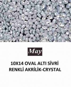 10X14 OVAL ALTI SİVRİ RENKLİ AKRİLİK-CRYSTAL