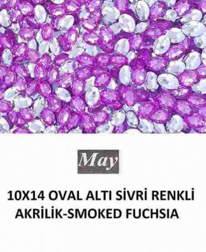 10X14 OVAL ALTI SİVRİ RENKLİ AKRİLİK-SMOKED FUCHSIA