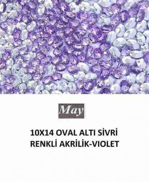 10X14 OVAL ALTI SİVRİ RENKLİ AKRİLİK-VIOLET