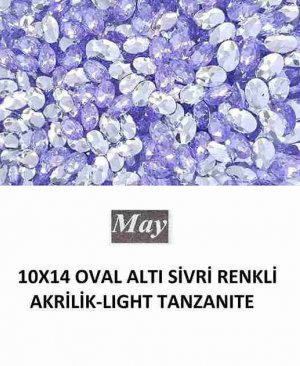 10X14 OVAL ALTI SİVRİ RENKLİ AKRİLİK-LIGHT TANZANITE