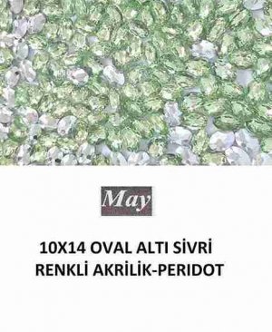 10X14 OVAL ALTI SİVRİ RENKLİ AKRİLİK-PERIDOT