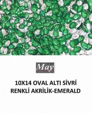 10X14 OVAL ALTI SİVRİ RENKLİ AKRİLİK-EMERALD