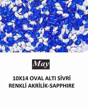 10X14 OVAL ALTI SİVRİ RENKLİ AKRİLİK-SAPPHIRE