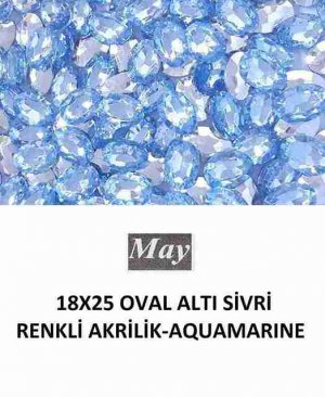 18X25 OVAL ALTI SİVRİ RENKLİ AKRİLİK-AQUAMARINE