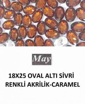 18X25 OVAL ALTI SİVRİ RENKLİ AKRİLİK-CARAMEL
