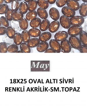 18X25 OVAL ALTI SİVRİ RENKLİ AKRİLİK-SM.TOPAZ