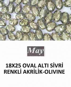 18X25 OVAL ALTI SİVRİ RENKLİ AKRİLİK-OLIVINE