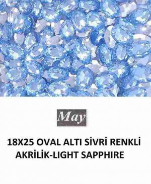 18X25 OVAL ALTI SİVRİ RENKLİ AKRİLİK-LIGHT SAPPHIRE