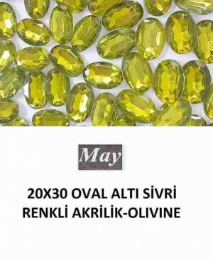 20X30 OVAL ALTI SİVRİ RENKLİ AKRİLİK-OLIVINE
