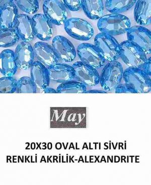 20X30 OVAL ALTI SİVRİ RENKLİ AKRİLİK-ALEXANDRITE