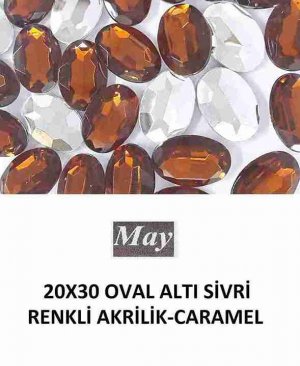 20X30 OVAL ALTI SİVRİ RENKLİ AKRİLİK-CARAMEL