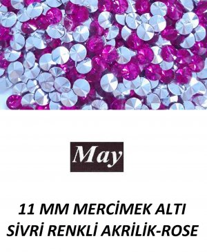 11 MM MERCİMEK ALTI SİVRİ RENKLİ AKRİLİK-ROSE