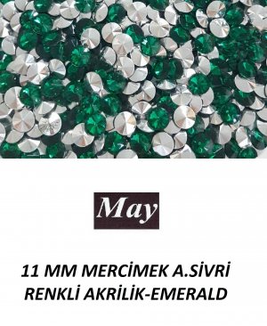 11 MM MERCİMEK ALTI SİVRİ RENKLİ AKRİLİK-EMERALD