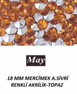 18 MM MERCİMEK ALTI SİVRİ RENKLİ AKRİLİK-TOPAZ